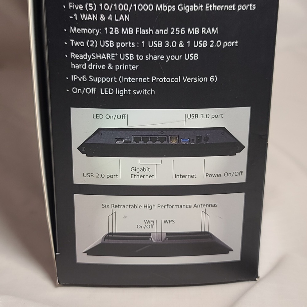 NETGEAR Nighthawk X6 AC3200 Tri-Band WiFi Router Model R8000 Pre-owned - Picture 16 of 16
